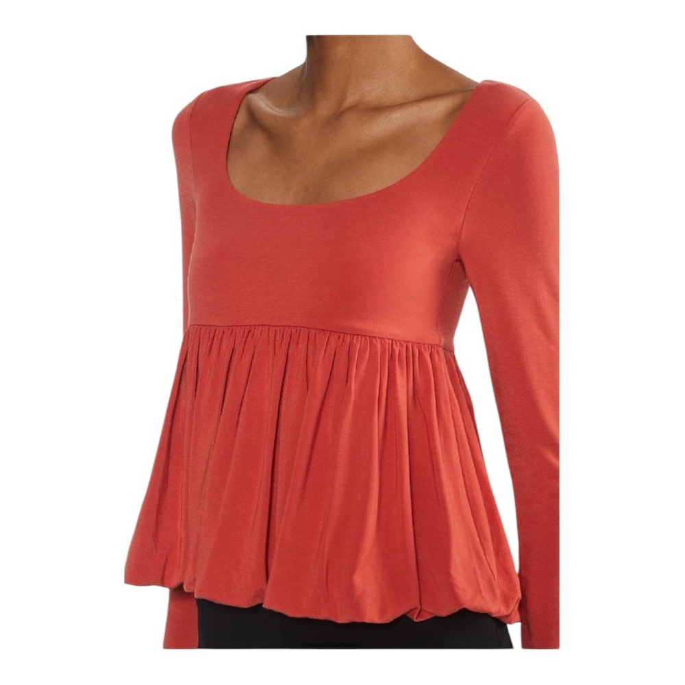 Aritzia Wilfred Maisie Babydoll Top Small Catlinite Long Sleeve